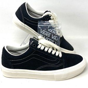 VANS Skate Old Skool Raven Women's Marshmallow Black Suede Canvas VN0A5FCB3FC
